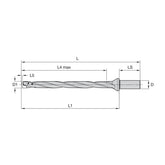 Modular Drills • TOP DRILL Modular X • 12 x D • Flanged Round Shank • Metric - Big-tools Industrial Supply Tools for Metal Cutting